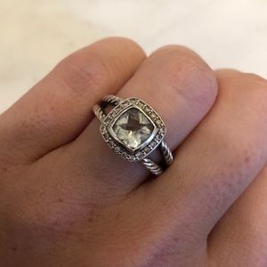 petite albion ring w/ prasiolite & diamonds